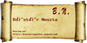 Bástár Neszta névjegykártya